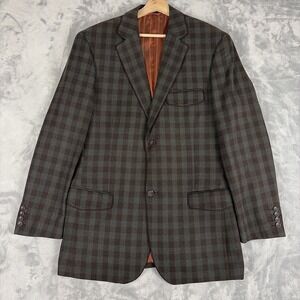 Caravelli Fusion Men's Blazer Sport Jacket Gray Burgundy Size 40R 2 Button NWOT